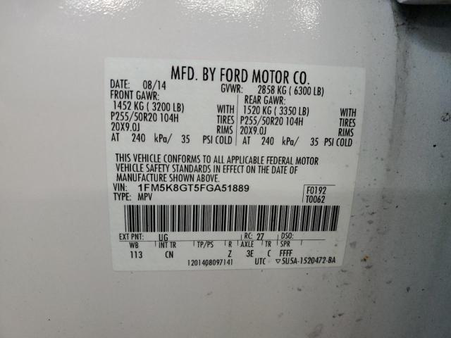 2015 FORD EXPLORER S - 1FM5K8GT5FGA51889