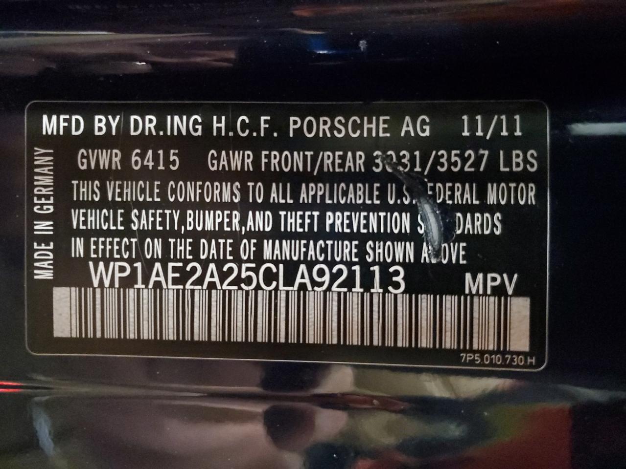 Lot #3265283770 2012 PORSCHE CAYENNE S