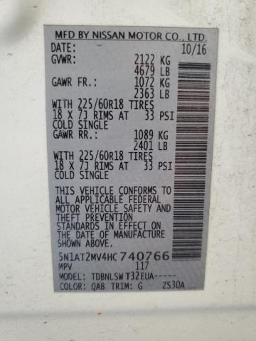 2017 NISSAN ROGUE SV #3282391265