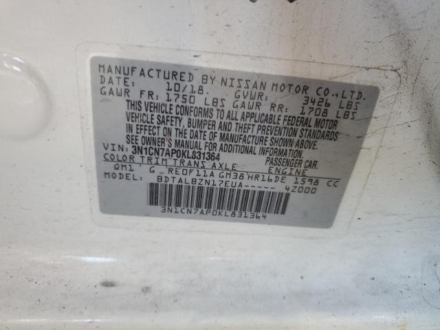 2019 NISSAN VERSA S #3305460074