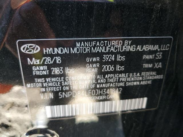 2018 HYUNDAI ELANTRA SEL 5NPD84LF0JH341842