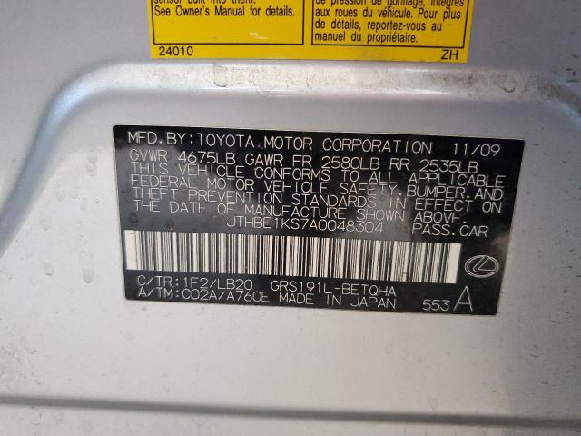 2010 LEXUS GS 350 - JTHBE1KS7A0048304