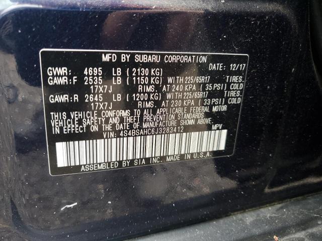 2018 SUBARU OUTBACK 2. 4S4BSAHC6J3283412