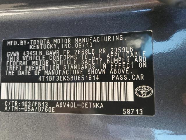 2011 TOYOTA CAMRY BASE - 4T1BF3EK5BU651814