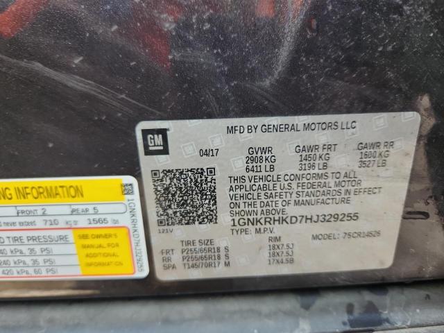 2017 CHEVROLET TRAVERSE LT 1GNKRHKD7HJ329255