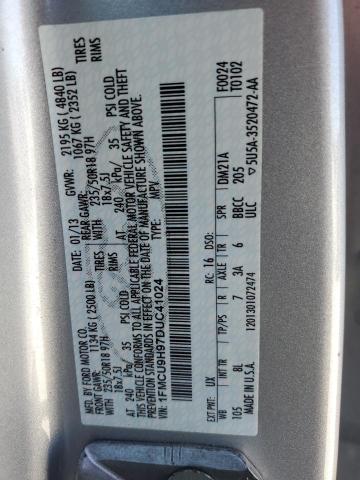 2013 FORD ESCAPE SEL - 1FMCU9H97DUC41024