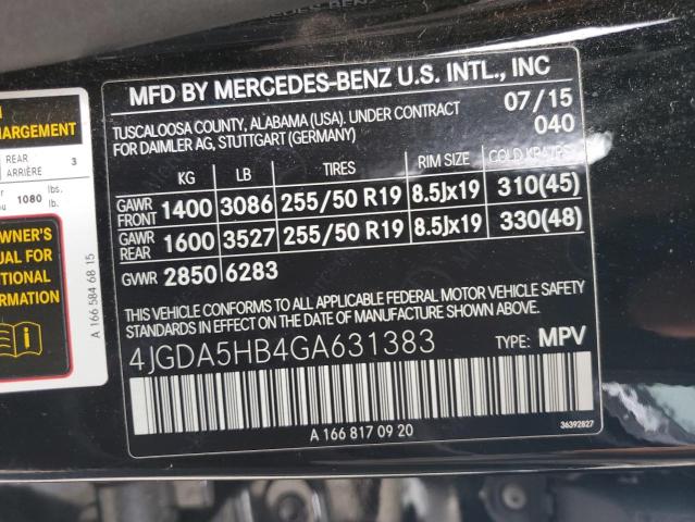 2016 MERCEDES-BENZ GLE 350 4M - 4JGDA5HB4GA631383