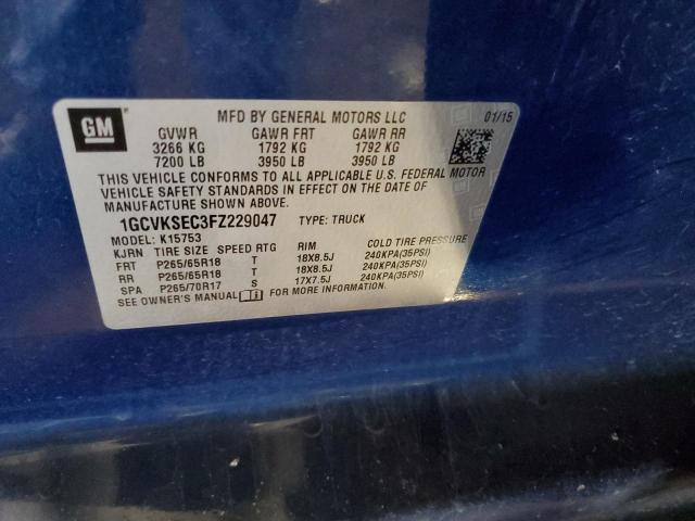 2015 CHEVROLET SILVERADO - 1GCVKSEC3FZ229047