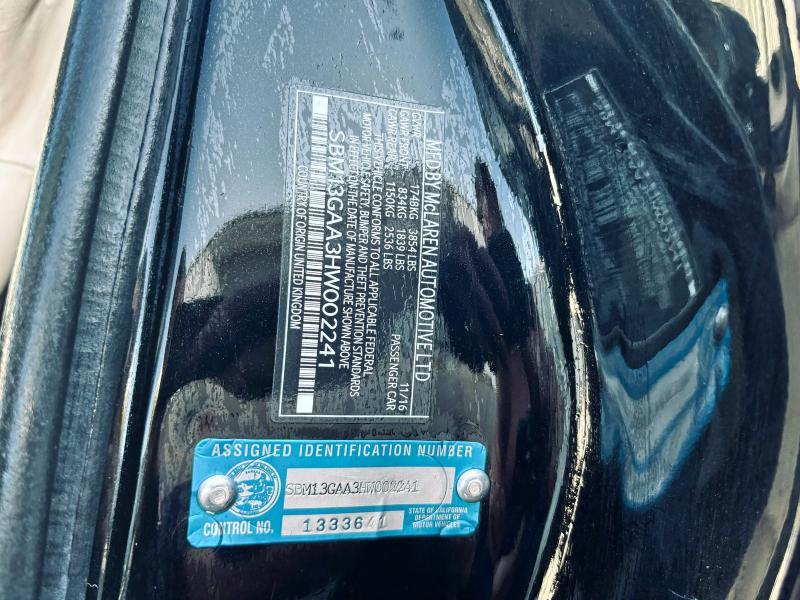 2017 MCLAREN AUTOMOTIVE 570GT SBM13GAA3HW002241