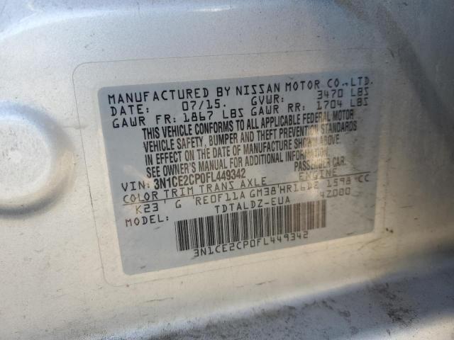 2015 NISSAN VERSA NOTE 3N1CE2CP0FL449342