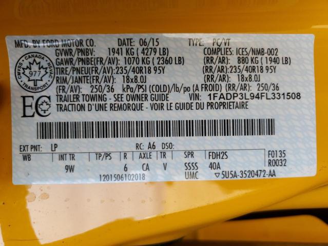 2015 FORD FOCUS ST 1FADP3L94FL331508