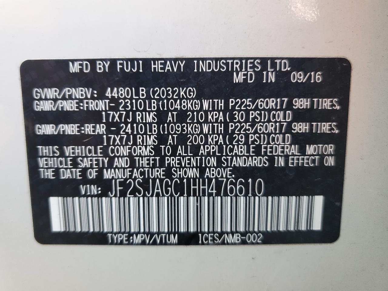 SUBARU FORESTER 2.5I PREMIUM