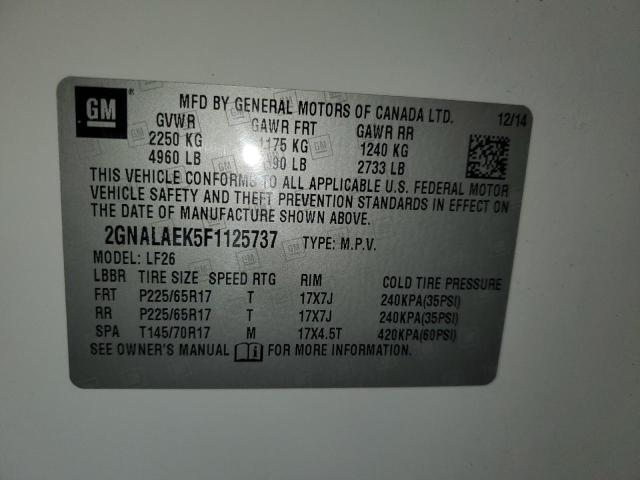 2015 CHEVROLET EQUINOX 2GNALAEK5F1125737