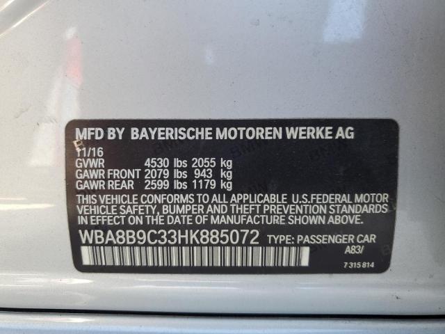 2017 BMW 330 I WBA8B9C33HK885072