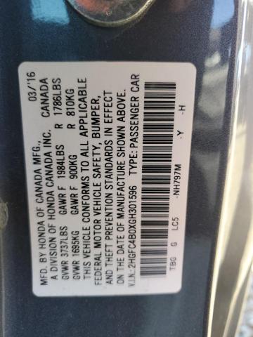 2016 HONDA CIVIC LX - 2HGFC4B0XGH301596