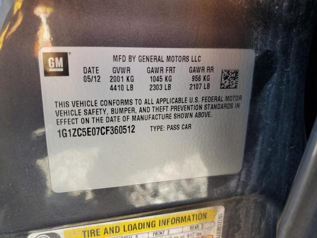 2012 CHEVROLET MALIBU 1LT - 1G1ZC5E07CF360512