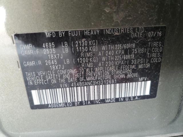 2017 SUBARU OUTBACK 2. - 4S4BSANC2H3212691