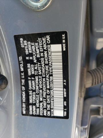 2020 HONDA CIVIC SPORT TOURING SHHFK7G95LU201768