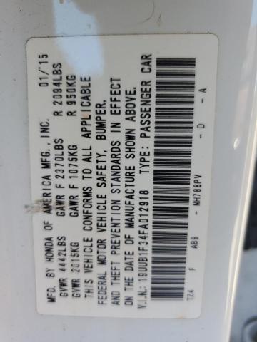 2015 ACURA TLX 19UUB1F34FA012918