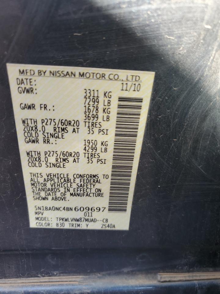 Lot #3317177125 2011 NISSAN ARMADA SV