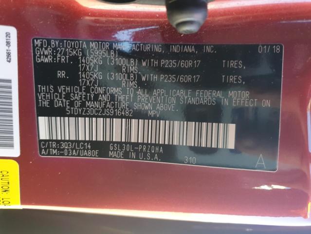 2018 TOYOTA SIENNA XLE - 5TDYZ3DC2JS916482
