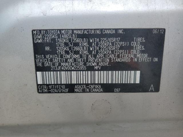 2012 TOYOTA RAV4 - 2T3JF4DV0CW225955