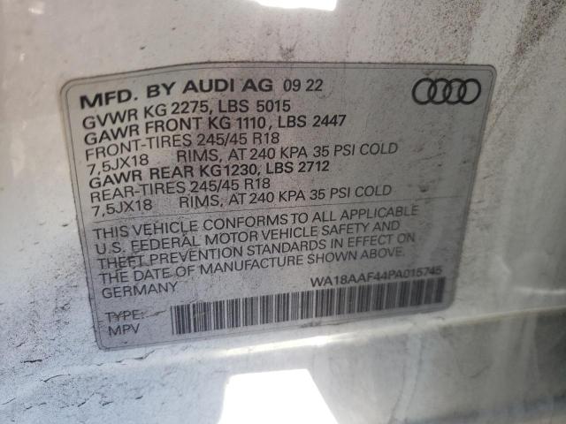 2023 AUDI A4 ALLROAD - WA18AAF44PA015745