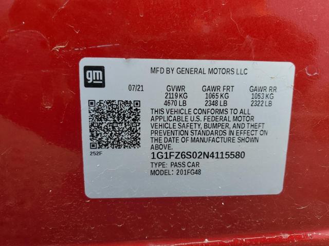 2022 CHEVROLET BOLT EUV P 1G1FZ6S02N4115580