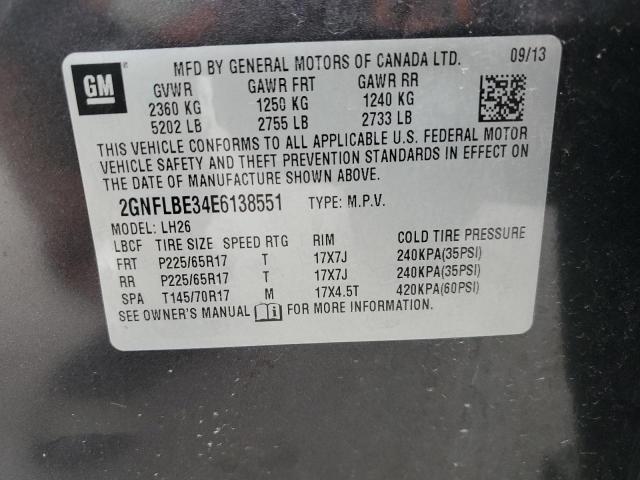 2014 CHEVROLET EQUINOX LT - 2GNFLBE34E6138551