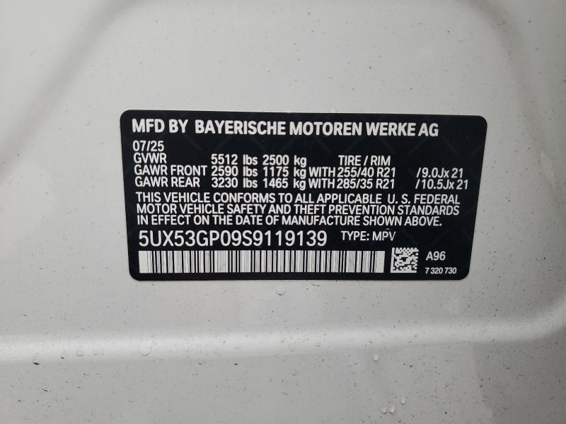 2025 BMW X3 30 XDRI 5UX53GP09S9119139