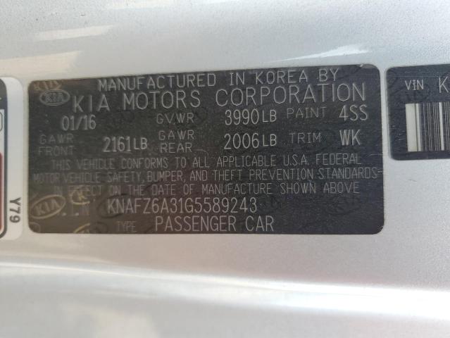 2016 KIA FORTE SX KNAFZ6A31G5589243