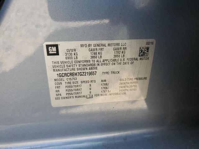 2016 CHEVROLET SILVERADO 1GCRCREH7GZ219657