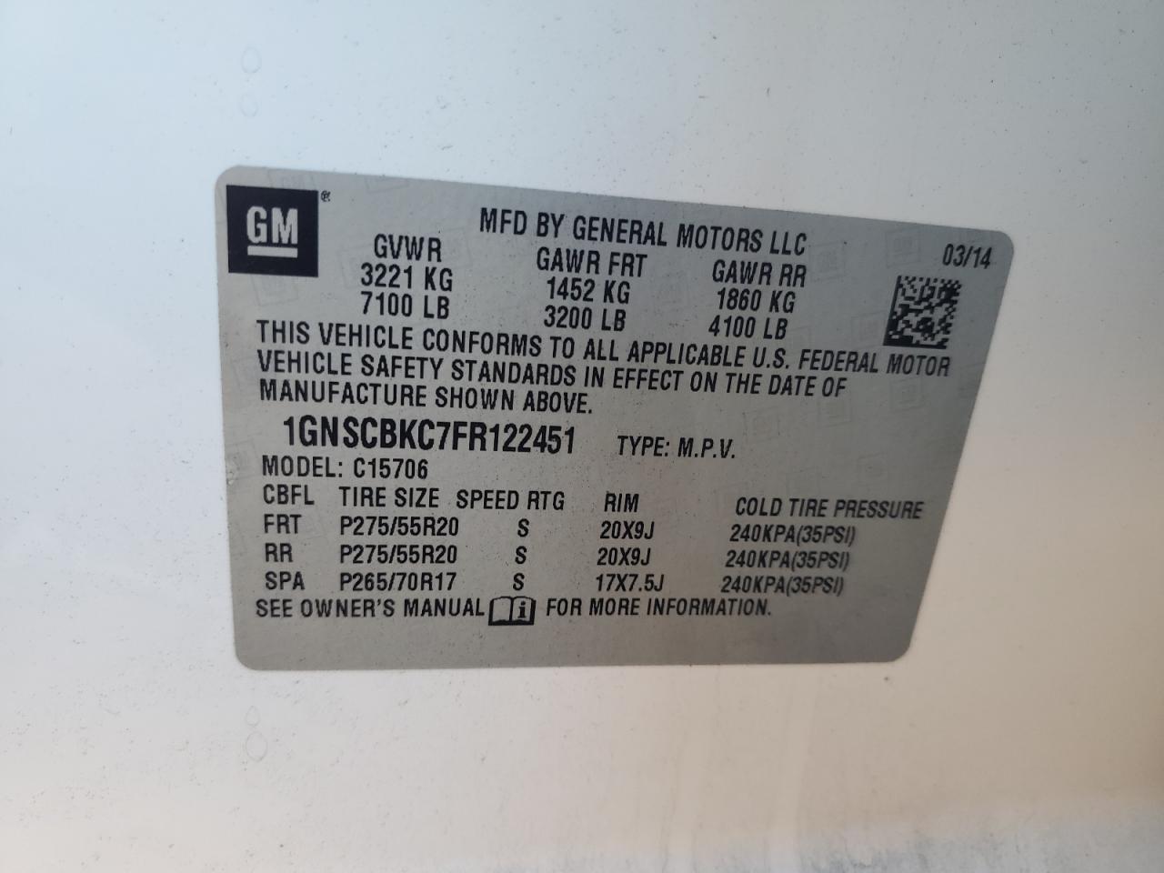 CHEVROLET TAHOE C1500 LT