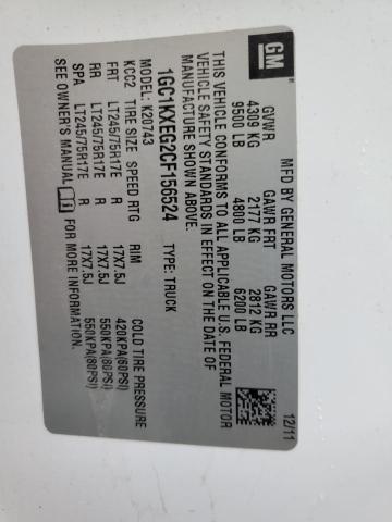 2012 CHEVROLET SILVERADO - 1GC1KXEG2CF156524