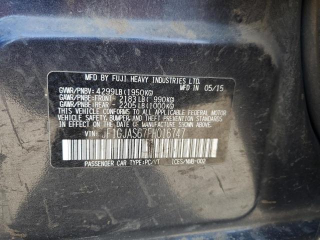 2015 SUBARU IMPREZA SP JF1GJAS67FH016747