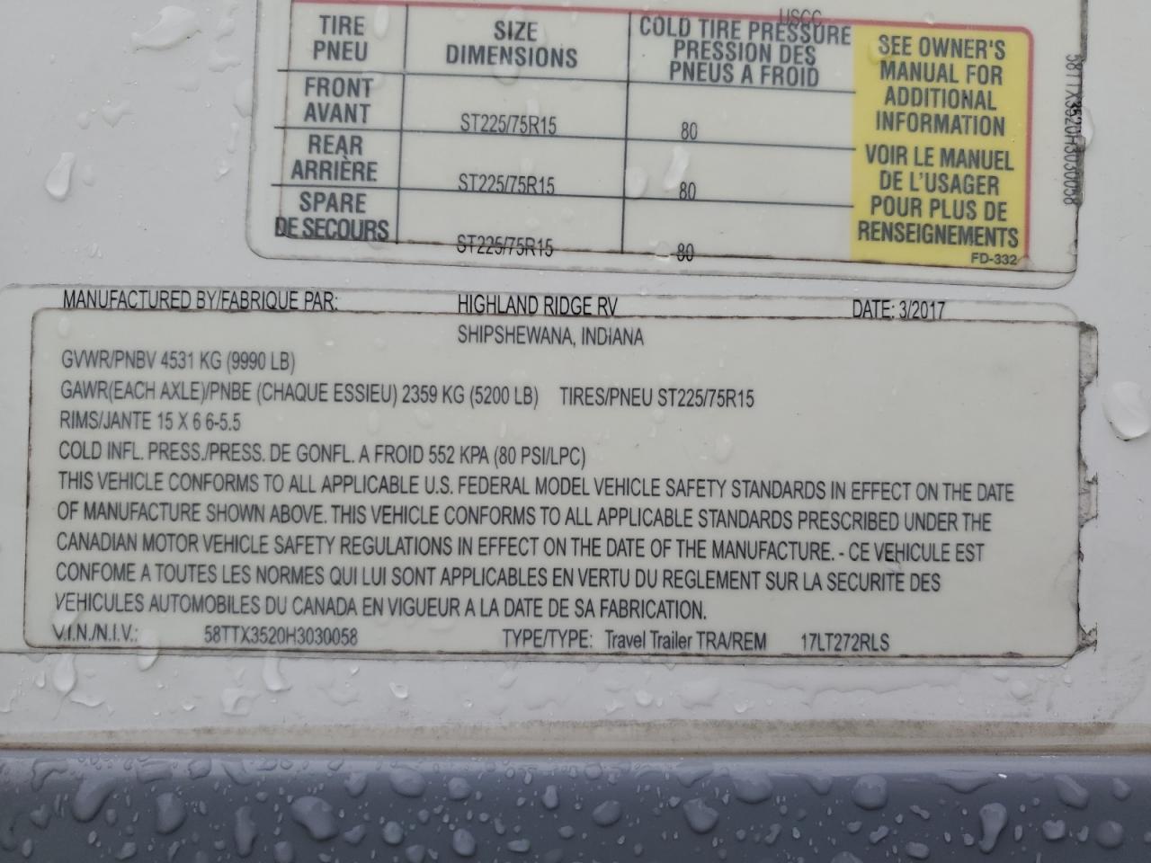 Lot #3283868427 2017 HIGHLAND RIDGE OPEN RANGE