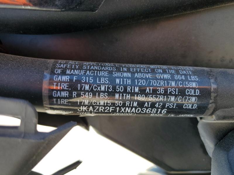 2022 KAWASAKI ZR900 #3296505677