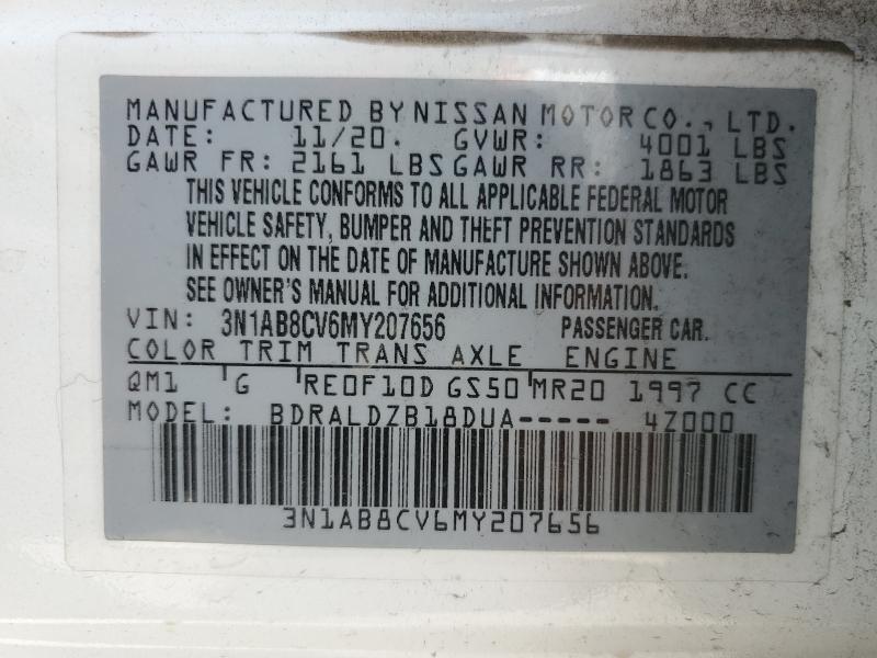 2021 NISSAN SENTRA SV 3N1AB8CV6MY207656