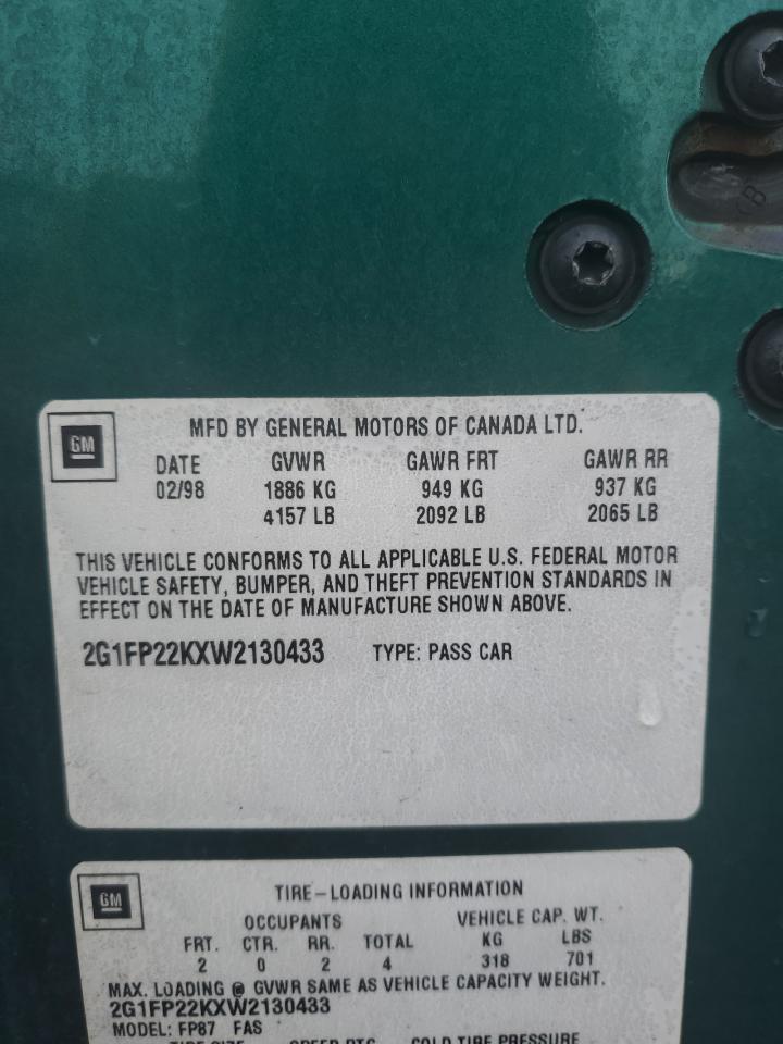 Lot #3277172924 1998 CHEVROLET CAMARO