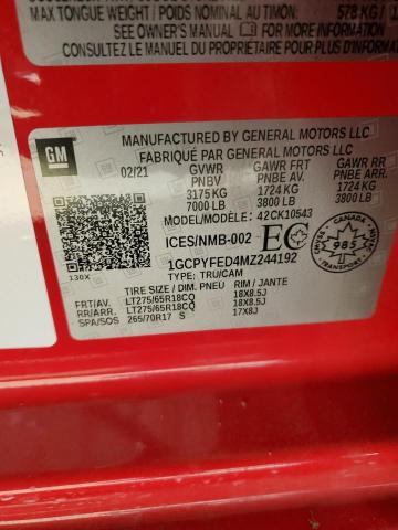 2021 CHEVROLET SILVERADO #3287358981