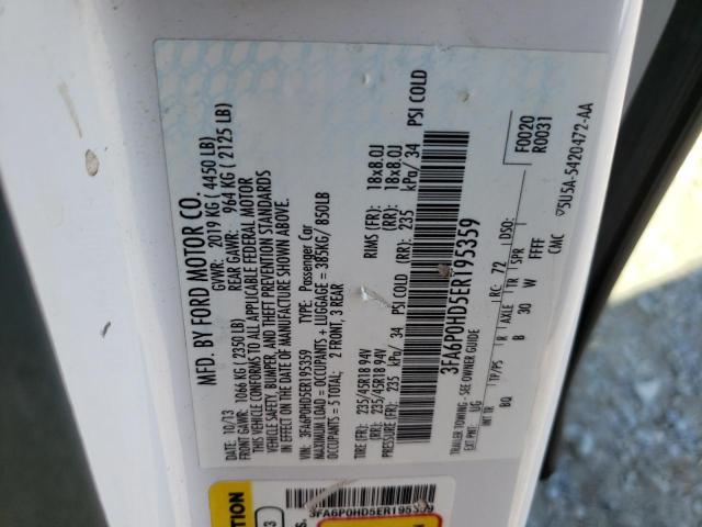 2014 FORD FUSION SE - 3FA6P0HD5ER195359