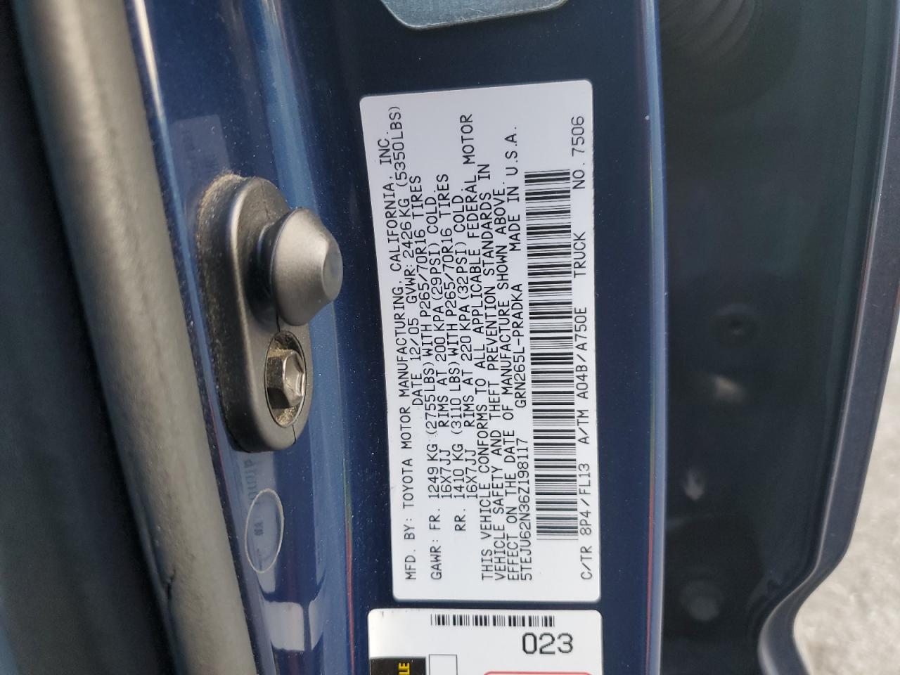 Lot #3298084170 2006 TOYOTA TACOMA DOU