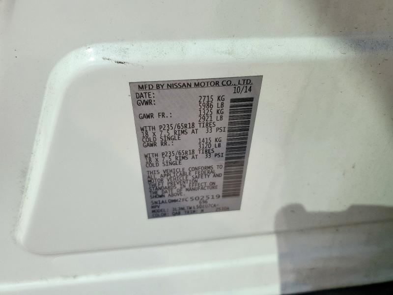 2015 INFINITI QX60 5N1AL0MM2FC502519