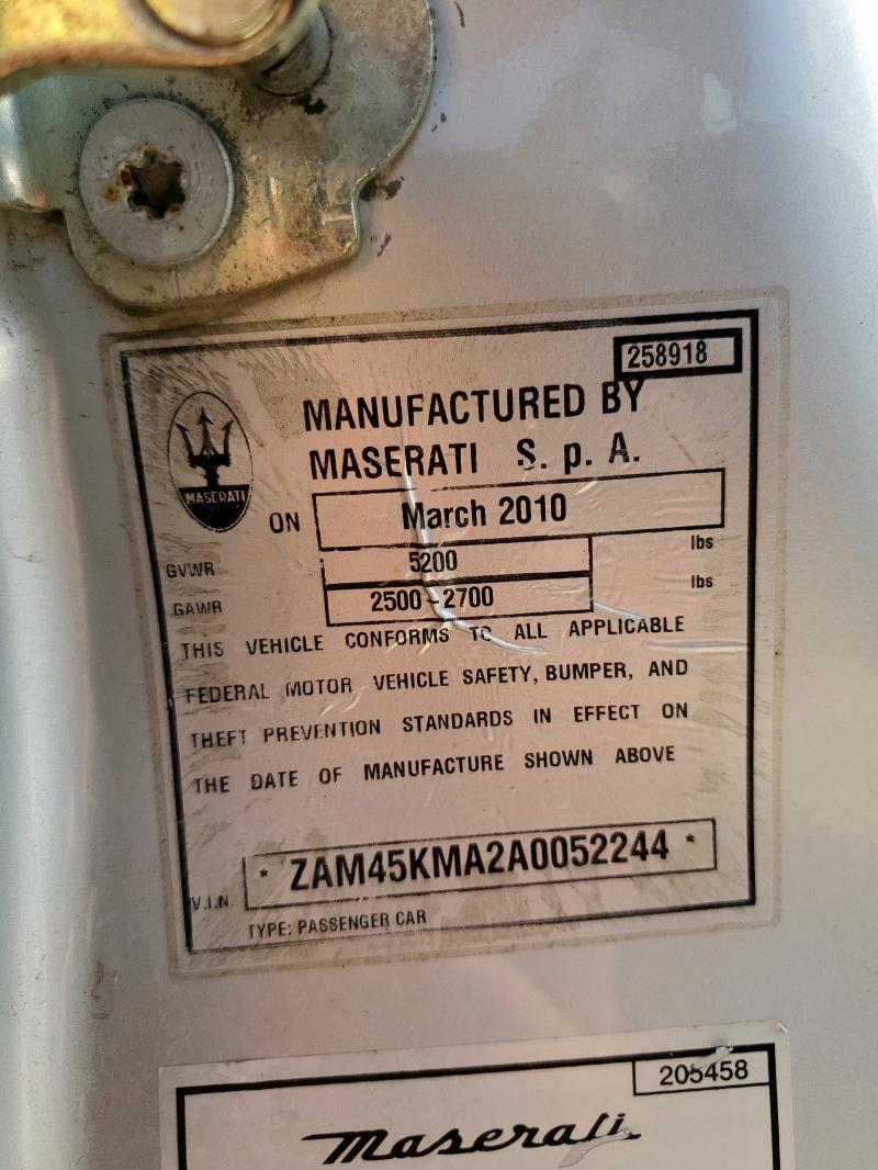 2010 MASERATI GRANTURISM - ZAM45KMA2A0052244