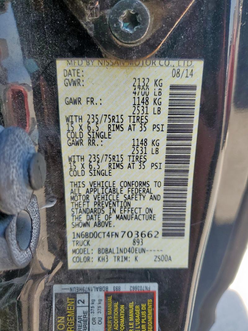 2015 NISSAN FRONTIER S 1N6BD0CT4FN703662