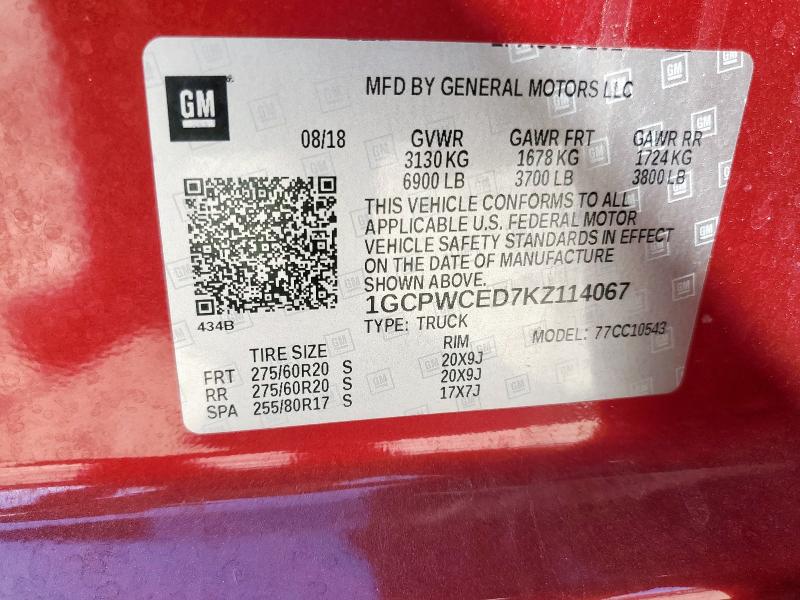 2019 CHEVROLET SILVERADO #3305608741