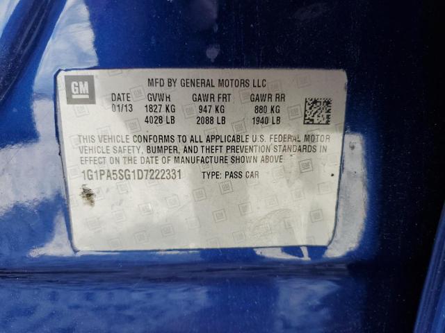 2013 CHEVROLET CRUZE LS - 1G1PA5SG1D7222331