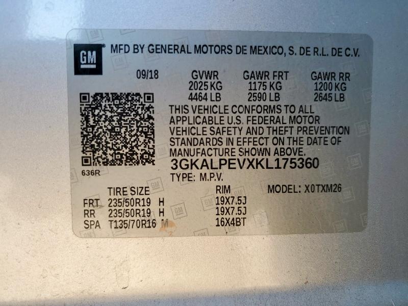 2019 GMC TERRAIN SL 3GKALPEVXKL175360