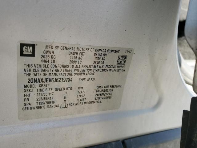 2018 CHEVROLET EQUINOX LT - 2GNAXJEV6J6219734