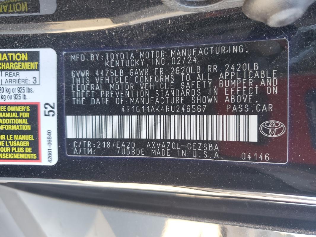 2024 TOYOTA CAMRY SE N #3290468805